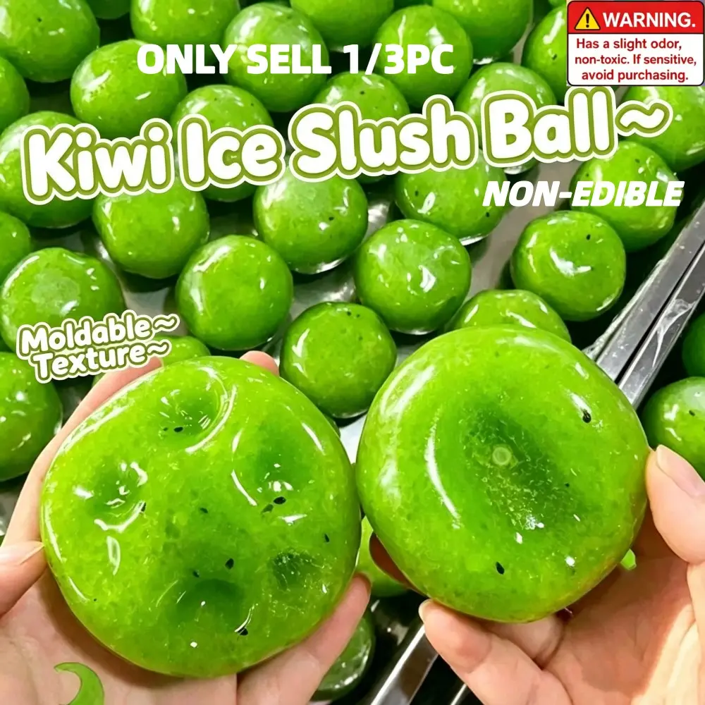 Super Soft Moldable TPR Kiwi Ice Slush Fidget Toy, Tactile Stress Relief Hand Sensory Toy for Kids Adults, Portable Desk Decor, Prank Party Favor & Gift Filler