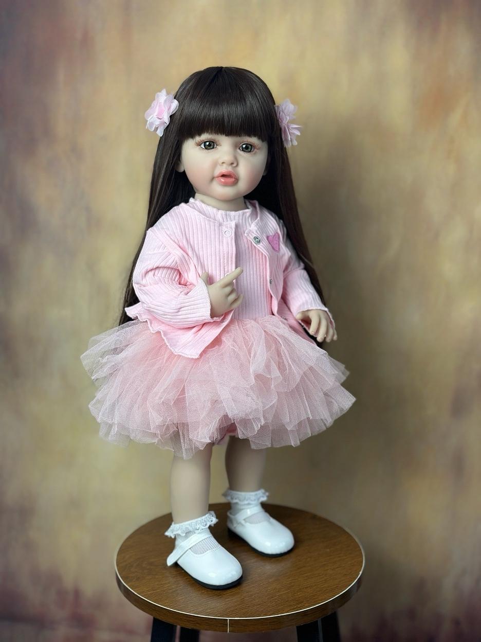 HADOLL 55 CM 22inch Reborn Baby Full Body Soft Silicon Lifelike Can Stand  Princess Girl Doll Toddler Bebe Kids Birthday Gift - TikTok Shop