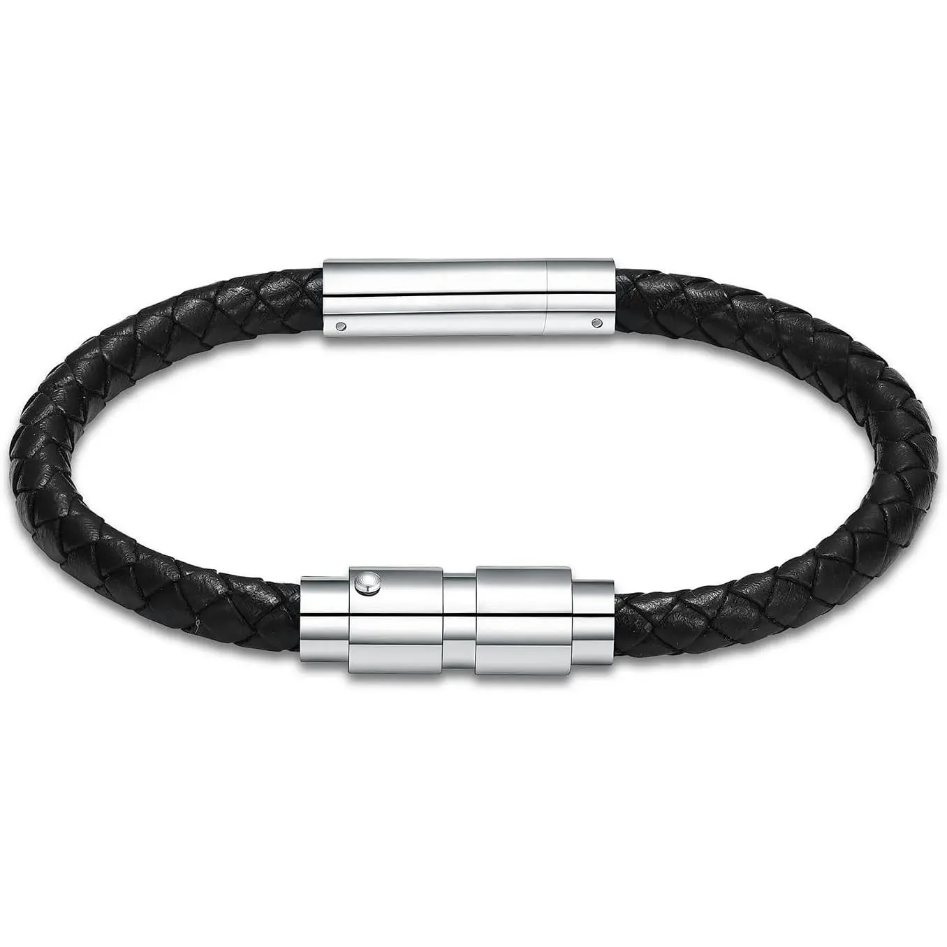 Cremation  Bracelet With Stainless Steel Cylinder Urn For Ashes - Black/Brown  Memorial Bangle Bracelet For Men Women Quality Clasp Open