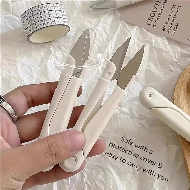 2/5/10 Piece U-Type Home Use Small Scissors, Stainless Steel Thread Cutters, Multi-Functional Sewing Tools, Essential Craft Scissors, Sewing Supplies