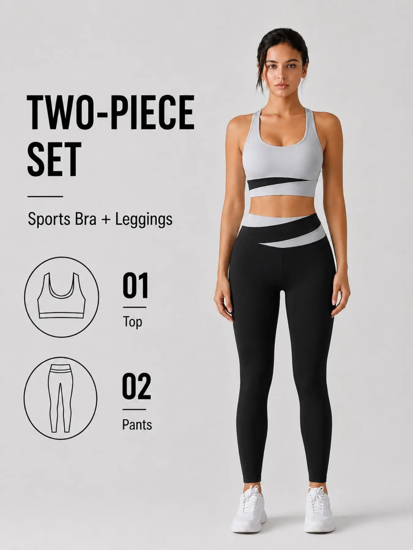 Women's Colorblock High-Waisted Yoga Set, Tummy Control Shockproof Design, Ideal for Yoga Pilates Gym Running Daily Wear