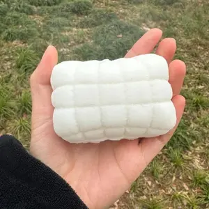 Milk White Soap Squishy Fidget Toy Square Pillow Shaped Gentle Squeeze Toy Stress Relief Anxiety Relief Calming Sensory Gadget