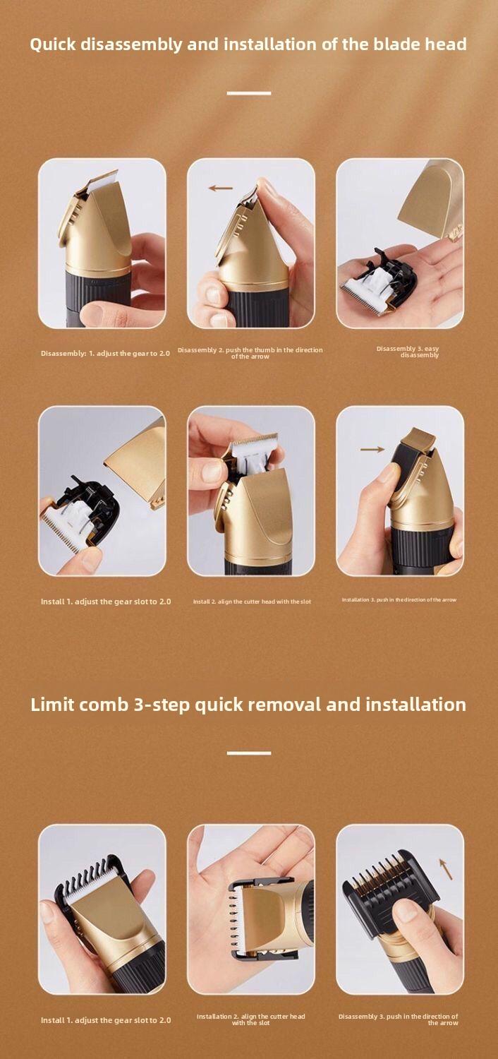 Household hair clipper, electric hair trimmer, hair cutter, hair shaving device, adult self-haircut tool, children's silent clipper