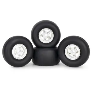 4Pcs Wheels Hub Rims Wheel Rims Tires for Tamiya Sand Scorcher/Frog/Fighting Buggy/Grasshopper/Superchamp Aluminum 1/10 RC Car Chassis Upgrade Parts
