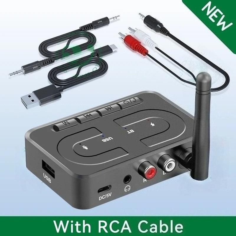 Bluetooth 6.0 Audio Receiver 3.5mm AUX RCA With Mic HIFI Stereo Wireless Adapter Support USB U-Disk For Car Speaker Amp