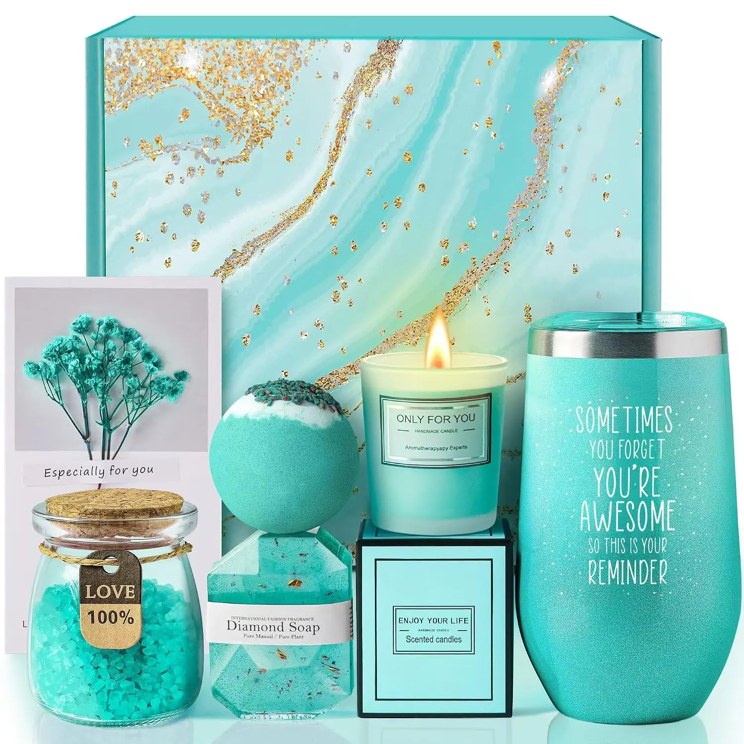 Gifts for Mom, Women, Wife, Girlfriend, Sister,  , Her  | Birthday  Day Vantines Day Christmas Gifts, Gardenia Inspirational Self Care   Basket Set, Thank You Gifts