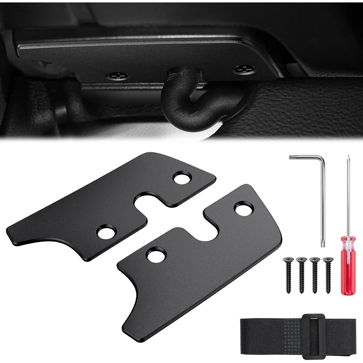 Upgraded Full-Size Sun Visor Repair Kit for Jeep Wrangler JL JLU 2024-2026 & Gladiator JT 2024-2026 Accessories Aluminum Alloy Visor Repair Kit Heavy Duty Visor Mounting Clips Replacement