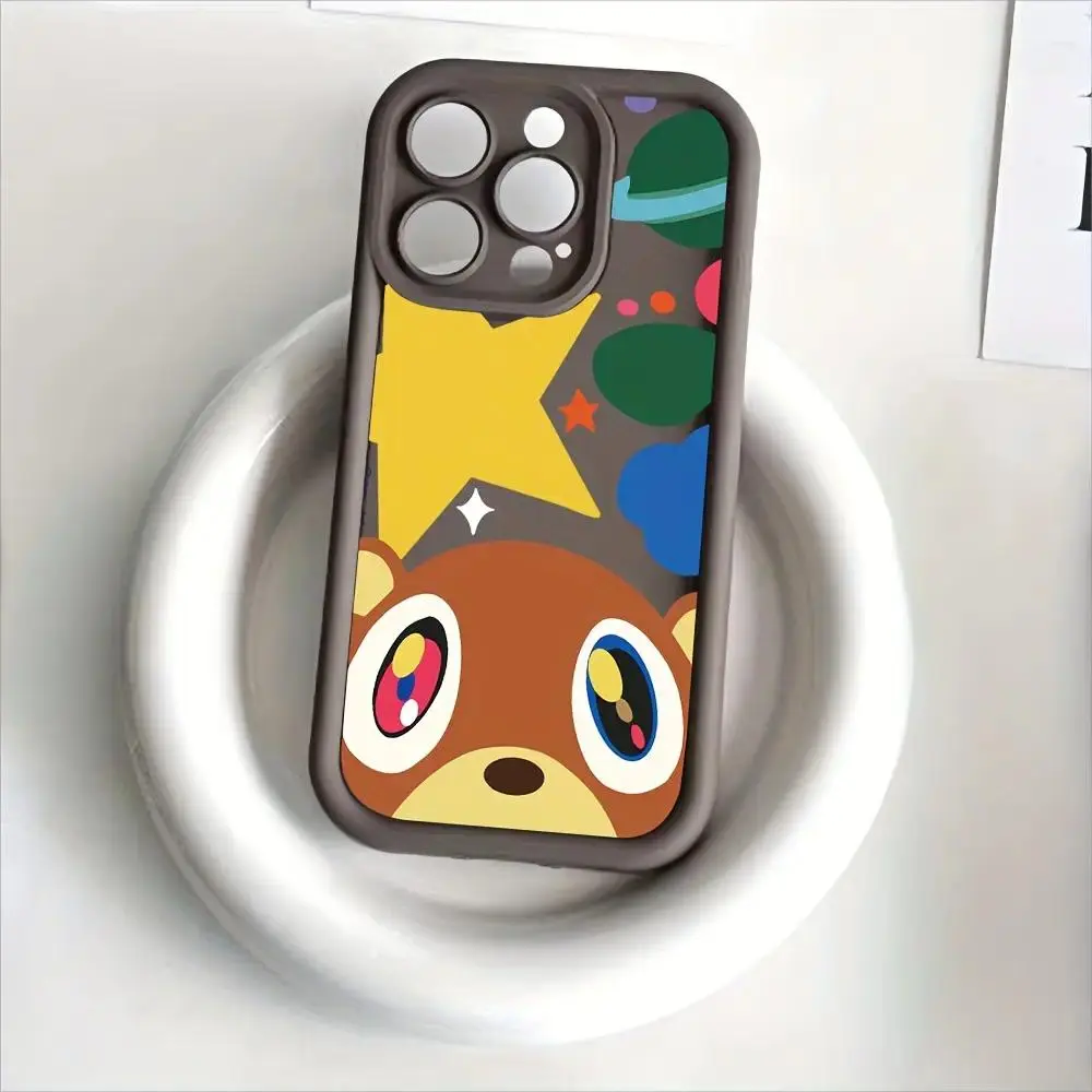 Cute Personalized Kanye-Themed Waterproof TPU Soft Back Protective Phone Case - Shockproof Drop Protection Accessories, Compatible with iPhone 17 Air 16 15 14 13 12 11 Pro Max Plus and Samsung S26 S25 S24 S23 S22 Plus Ultra