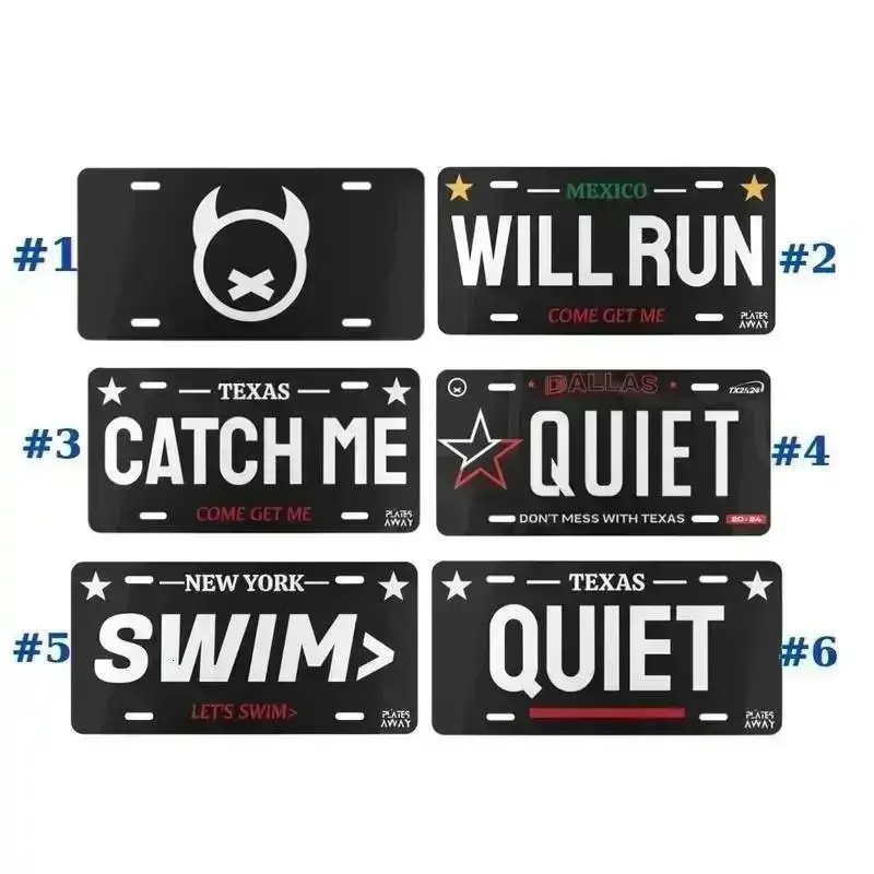 "Quite, Catch Me, SWIM, Will Run" Bookish Aluminum Vanity License Plate - 12x6 in Rust-Proof Metal Car Accessory for Cars, Trucks, RVs - Decorative Home Decor Plaque & Sign, Car Accessories