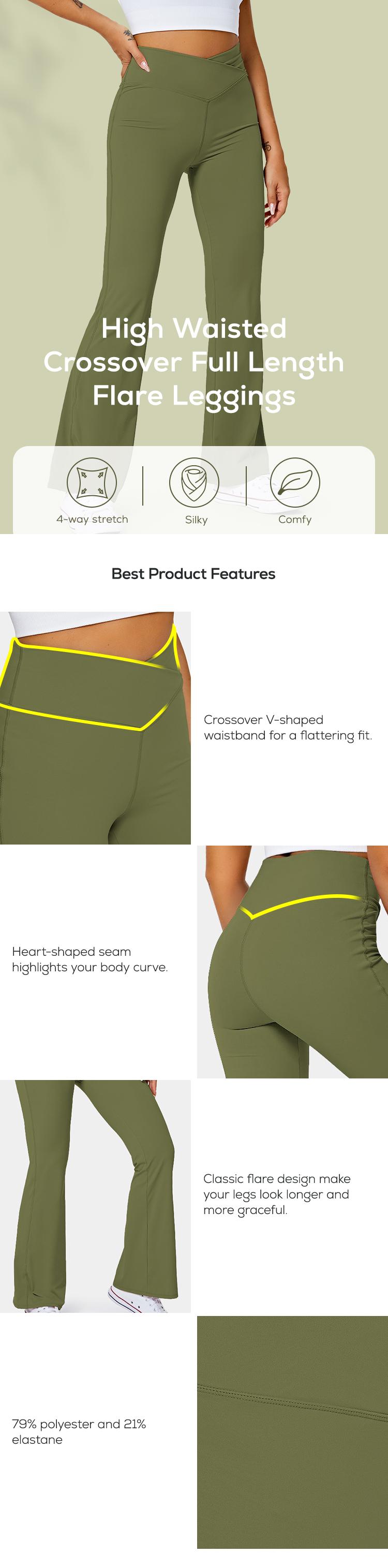 Halara High Waisted Crossover Flare Yoga Leggings