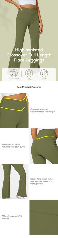 Halara High Waisted Crossover Flare Yoga Leggings