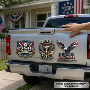 1pc USA Faith Family Freedom Car Emblem, Eagle & USA Letters Patriotic Edition 3D Effect Acrylic Badge, 250th Anniversary Flag Auto Decal for Automotive Trucks SUV Motorcycle