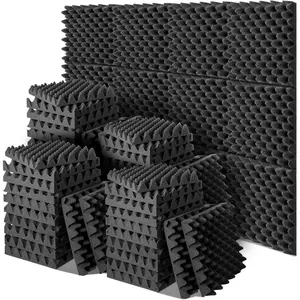 60 Pack Acoustic  Panels 12 x 12 x 2" Sound Proof  Panels for Walls High Density Egg Carton Sheet Fire Resistant Sound Dampening Noise Reducing for Studio Room  Door Ceiling