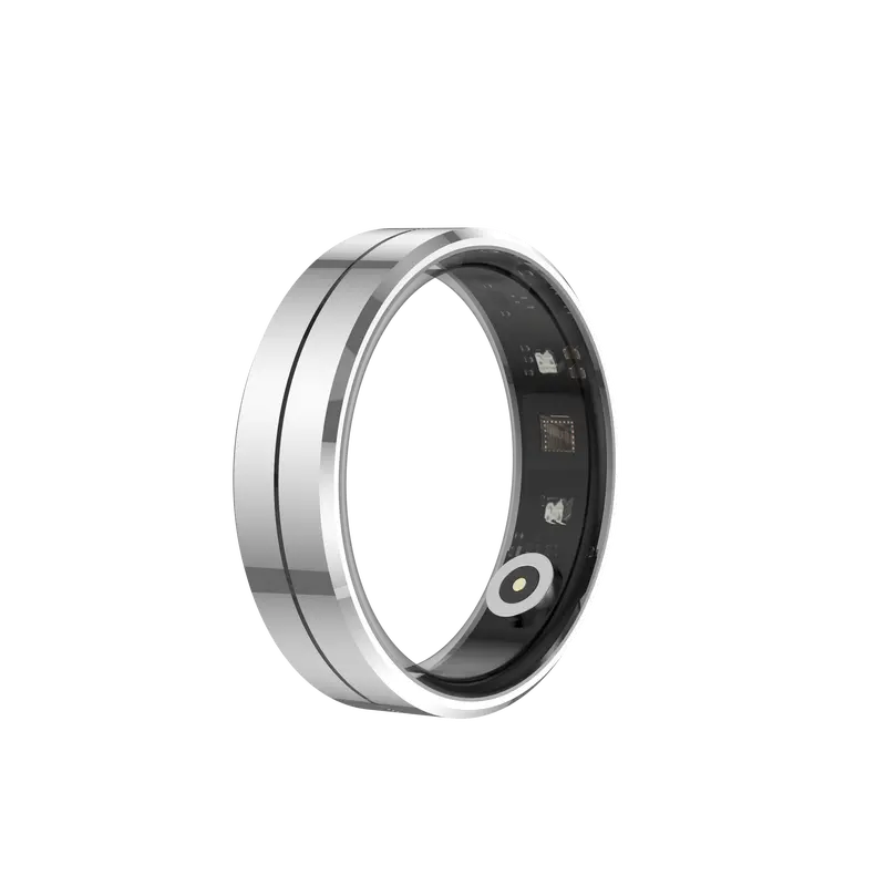 Unisex Advanced Digital Round Smart Ring - Bluetooth Fitness Tracker with Heart Rate Monitoring, Blood Oxygen & Sleep Tracking, Step Counter, 20 mAh Battery, Lightweight Wearable Tech Device (Included Charging Cable)