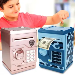 Piggy Bank for Boys Girls, Kids Safe Money Bank for 4 5 6 7 8 9 10 Year Old Girl Boy Christmas , Piggy Bank Password Money Saving Box ATM Safe Bank Kids Toys