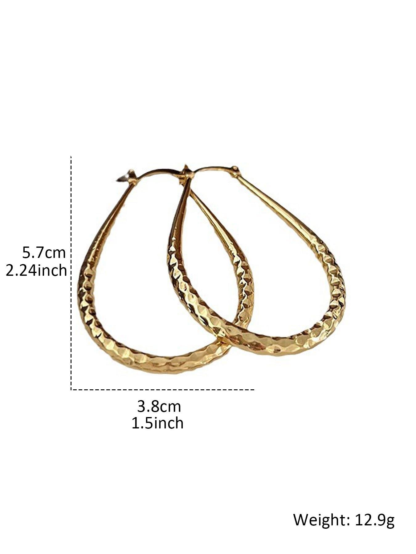 Women's Elegant Texture Metal Design Hoop Earrings, Exquisite Trendy Hoop Earrings, Gorgeous Jewelry As Birthday Gift for Girlfriend