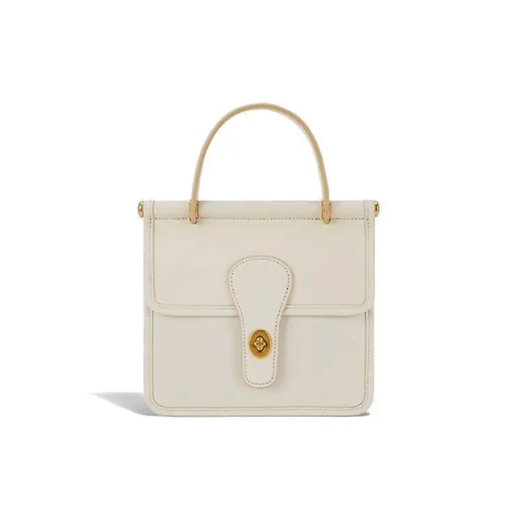 Coach Willis 18 Top-Handle Crossbody Bag for Women, Distressed White Genuine Leather