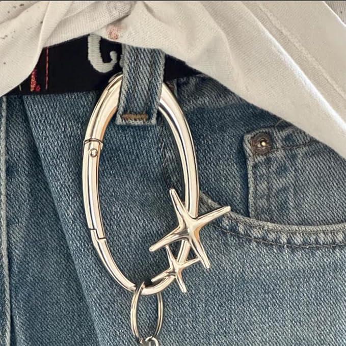Starlight Y2K Metal Heavy Shiny Carabiner Belt Loop Accessory & Climbing carabiner & Fashion carabiner - Unisex Basic Style for Daily Wear & Christmas gifts