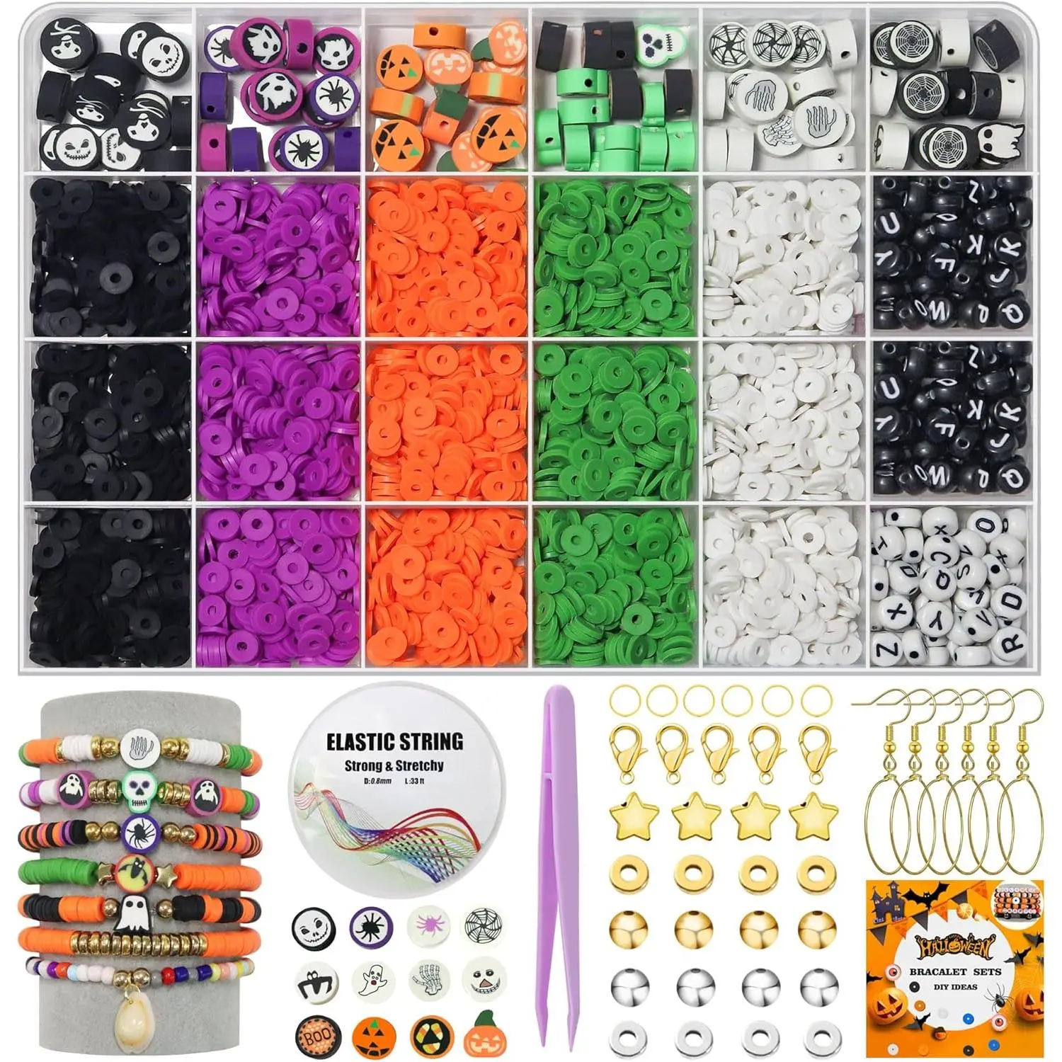 3200+pcs Polymer Clay Beads Charms Friendship Bracelet Necklace Earring  Making kit, Accessories for Arts Crafts DIY Gifts for Women Girls ((3200+Pcs))