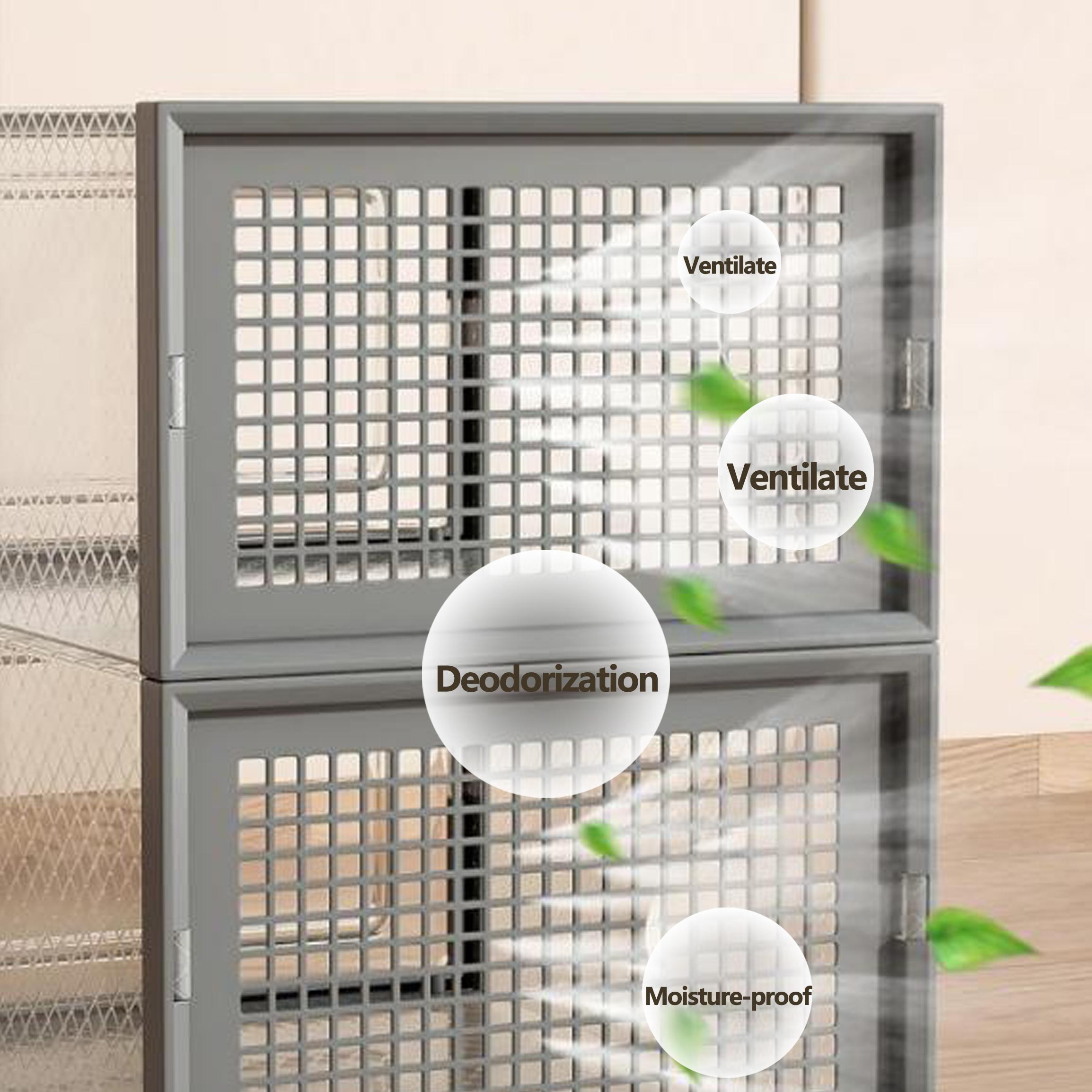 6/12/18/24 pcs Large Capacity Thickened Transparent Plastic Shoe Boxes With Clip-On Lid - Foldable, Stackable, Space-Saving Storage Organizer For Multipurpose Use In Entryway, Bedroom, Home, Dorm, Etc - Easy To Assemble,shoe cabinet storage