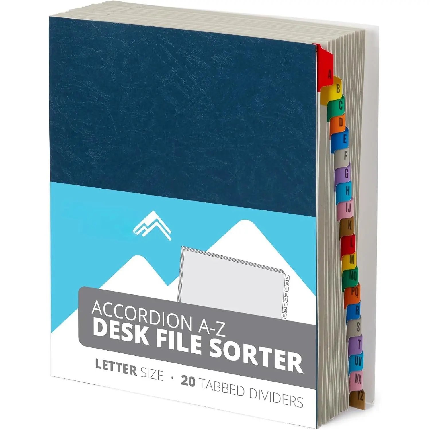 Expanding Desk File Sorter, Alphabetical, Letter Size | Alphabetical Accordion File Organizer, 20 A-Z Dividers, for Mail, Files, Invoices, and Desktop Organization