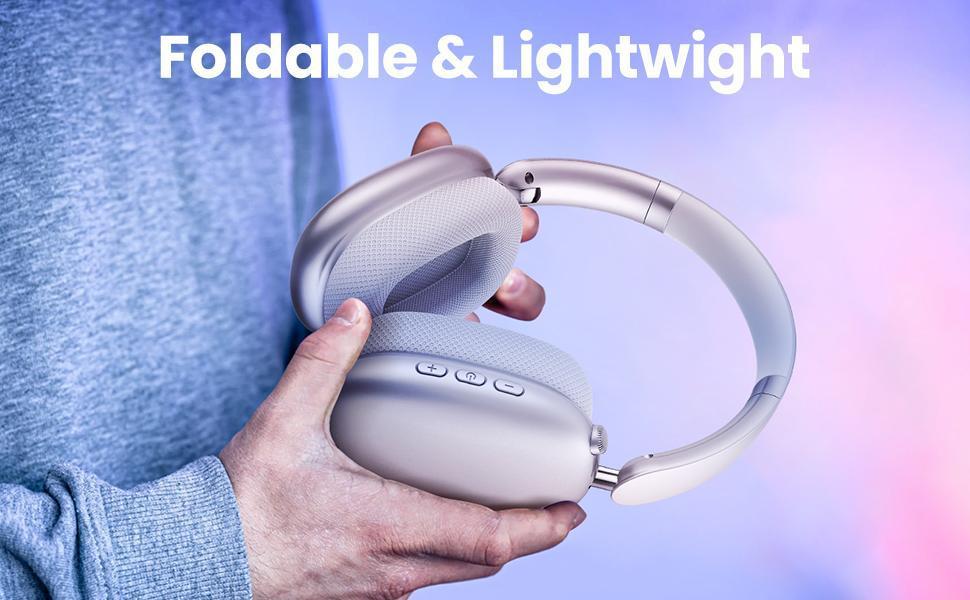 Wentronic Y01 ANC Headphones 48H Playtime,Hybrid Noise Cancelling,Hi-Res Audio,Foldable,Soft Earpads, with Mic for iOS/Android/PC