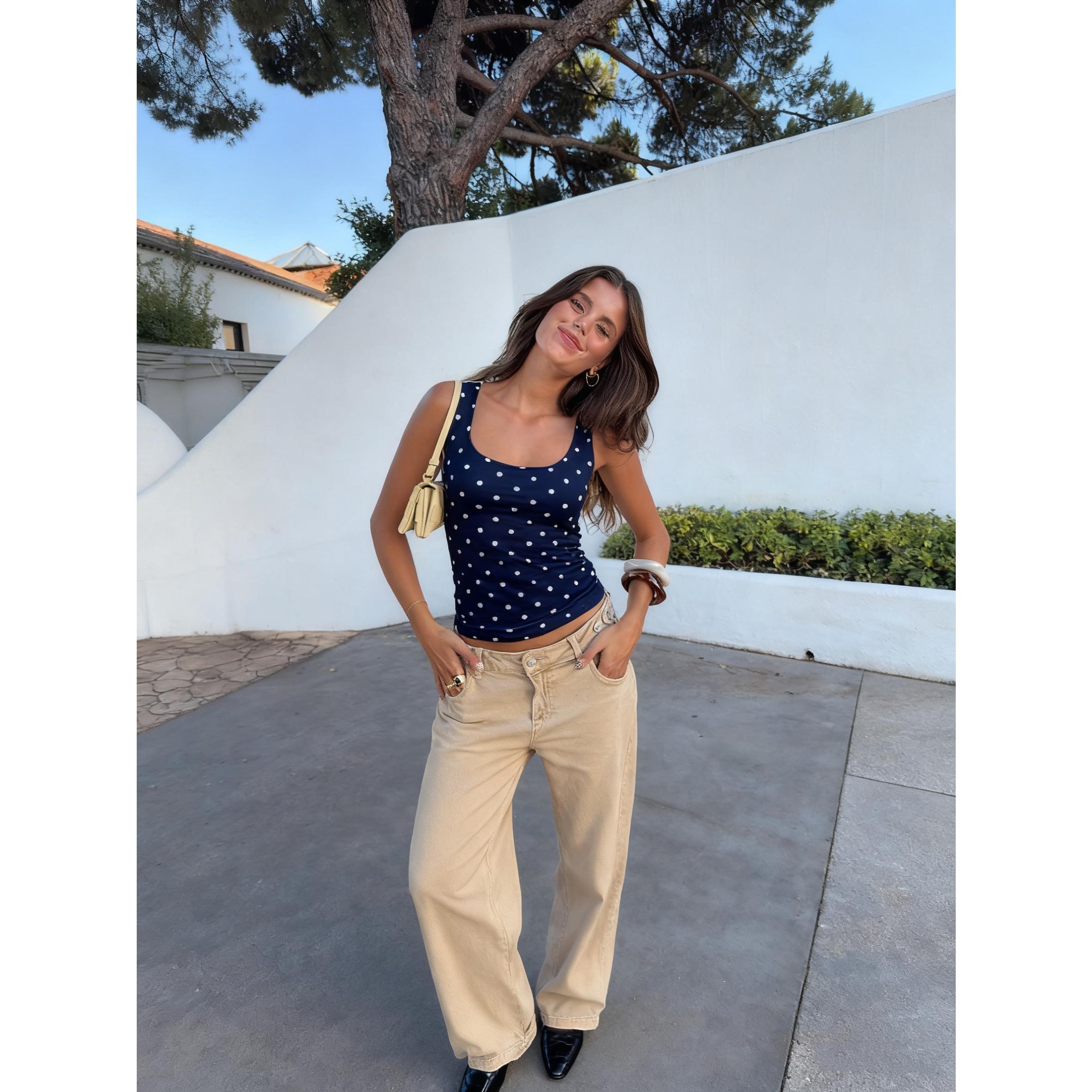 Double Lined Polka Dot Crop Tank Top Tank Tops for Women Cute Crop Tops Summer Shirt Spring Y2K Tops Cute Tops For Women Summer Tops Junior Going Out Concert Vacation Night Out Tops