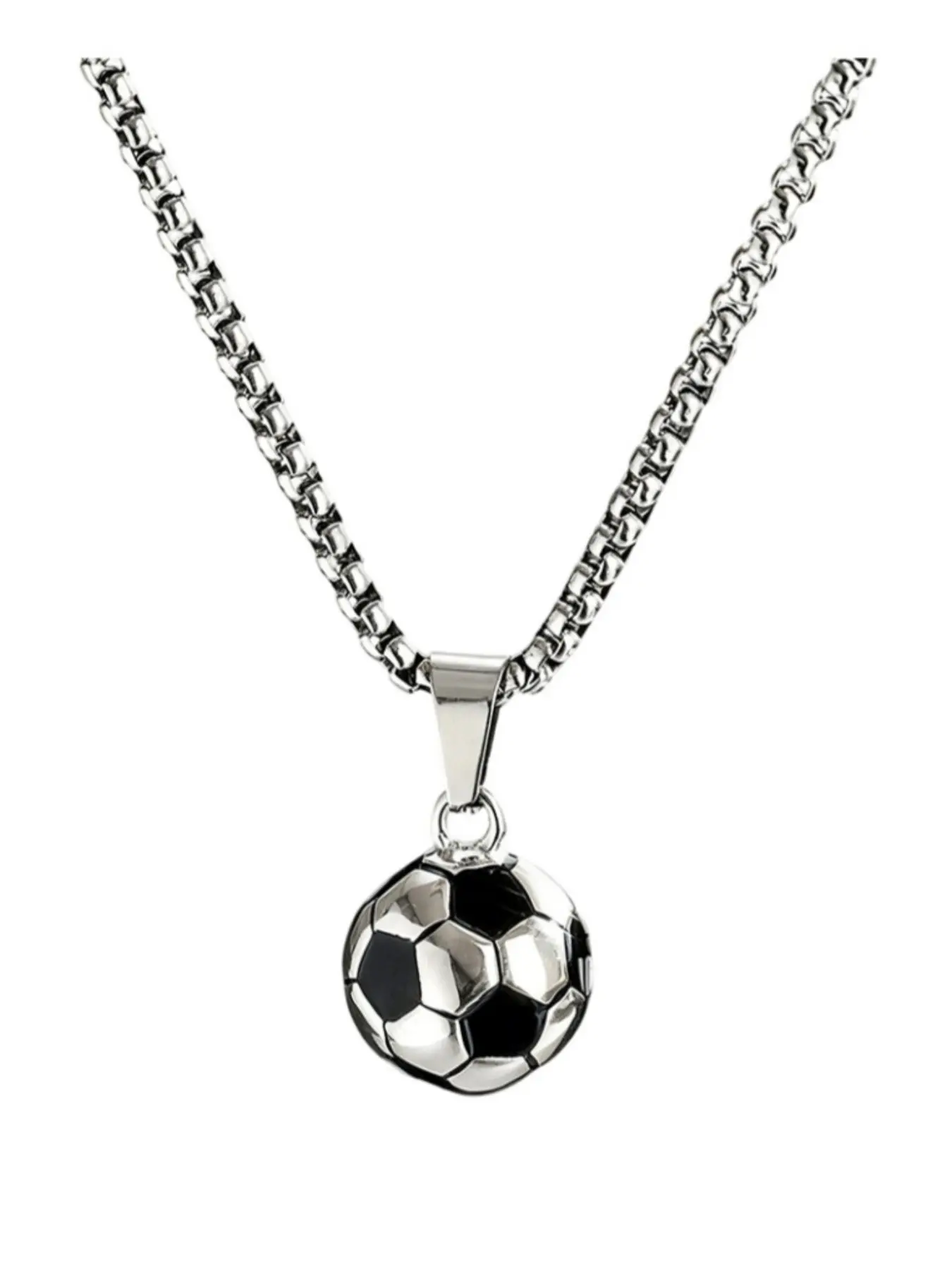 Fashion Solid Soccer Pendant Necklace, Charms Necklace, Jewelry for Football Fans, Perfect Gift for Sports Enthusiasts