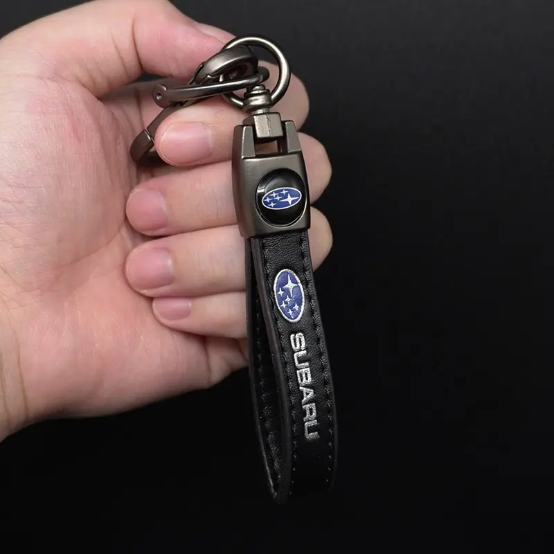 High Quality Leather Car Logo Keychain Key Ring Chain Key Holder Gifts For Subaru XV BRZ Outback Mpreza WRX Smart Forester Crosstrek Legacy Levorg Impreza Auto Accessories