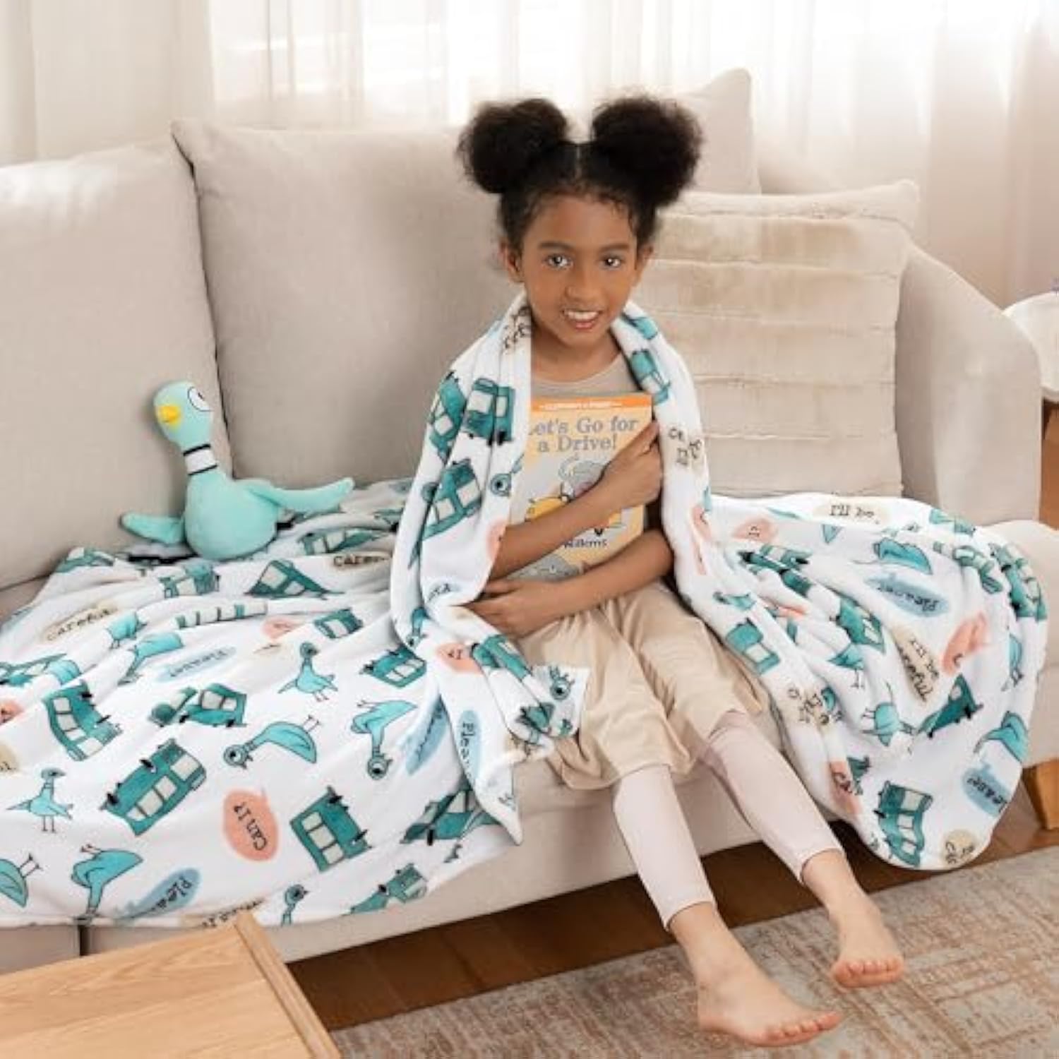 Eyesoul Berkshire Blanket VelvetLoft® Luxury Soft Polyester Throw Blanket, Don’t Let The Pigeon Drive The Bus