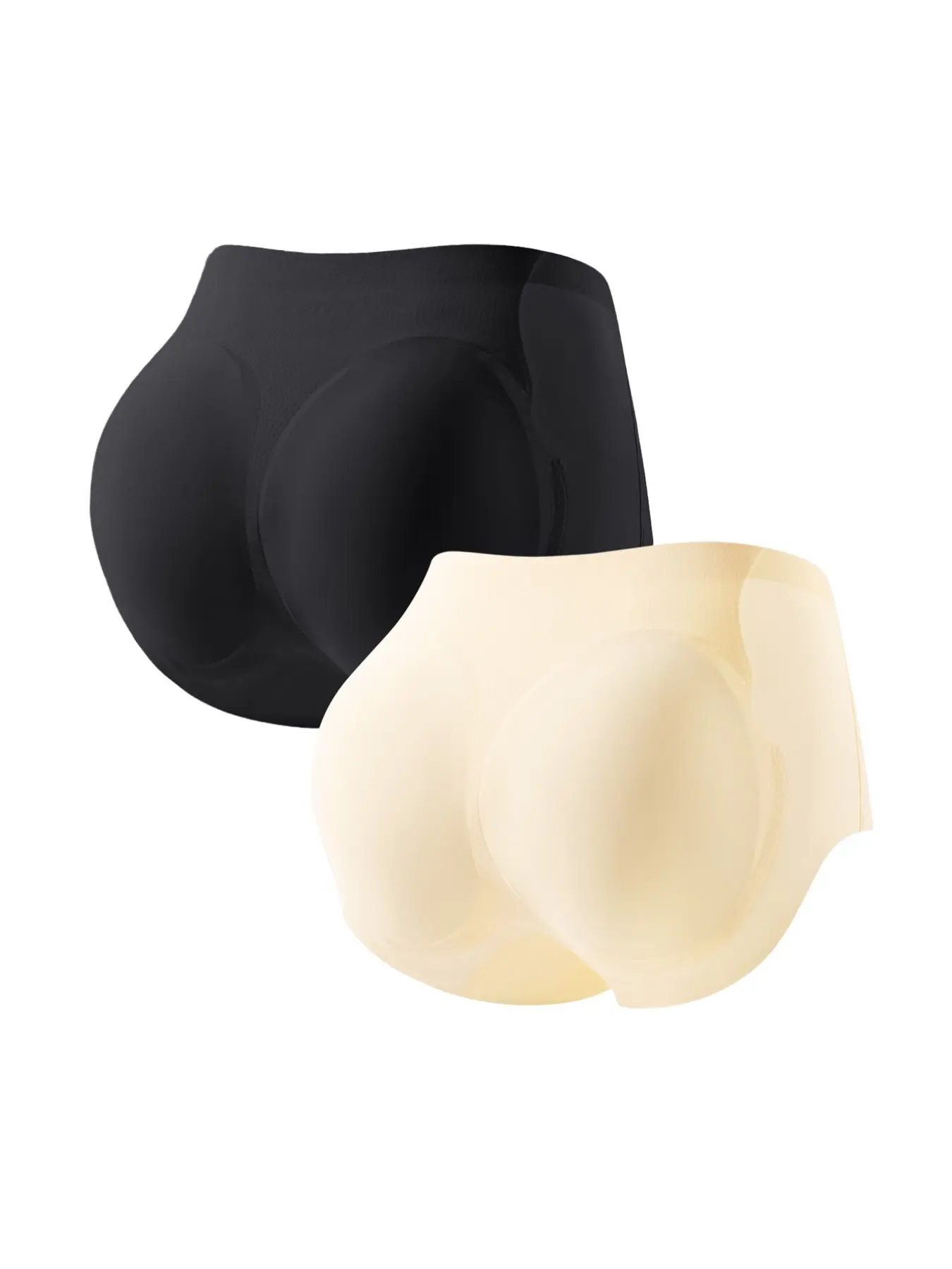 2-Pack Women's High-Waisted Butt-Lift Underwear, Slim-Fit Invisible Padded Shapewear, Plain Design Minimalist for All Seasons,Women's Fake Booty Underwear for Instant Curves