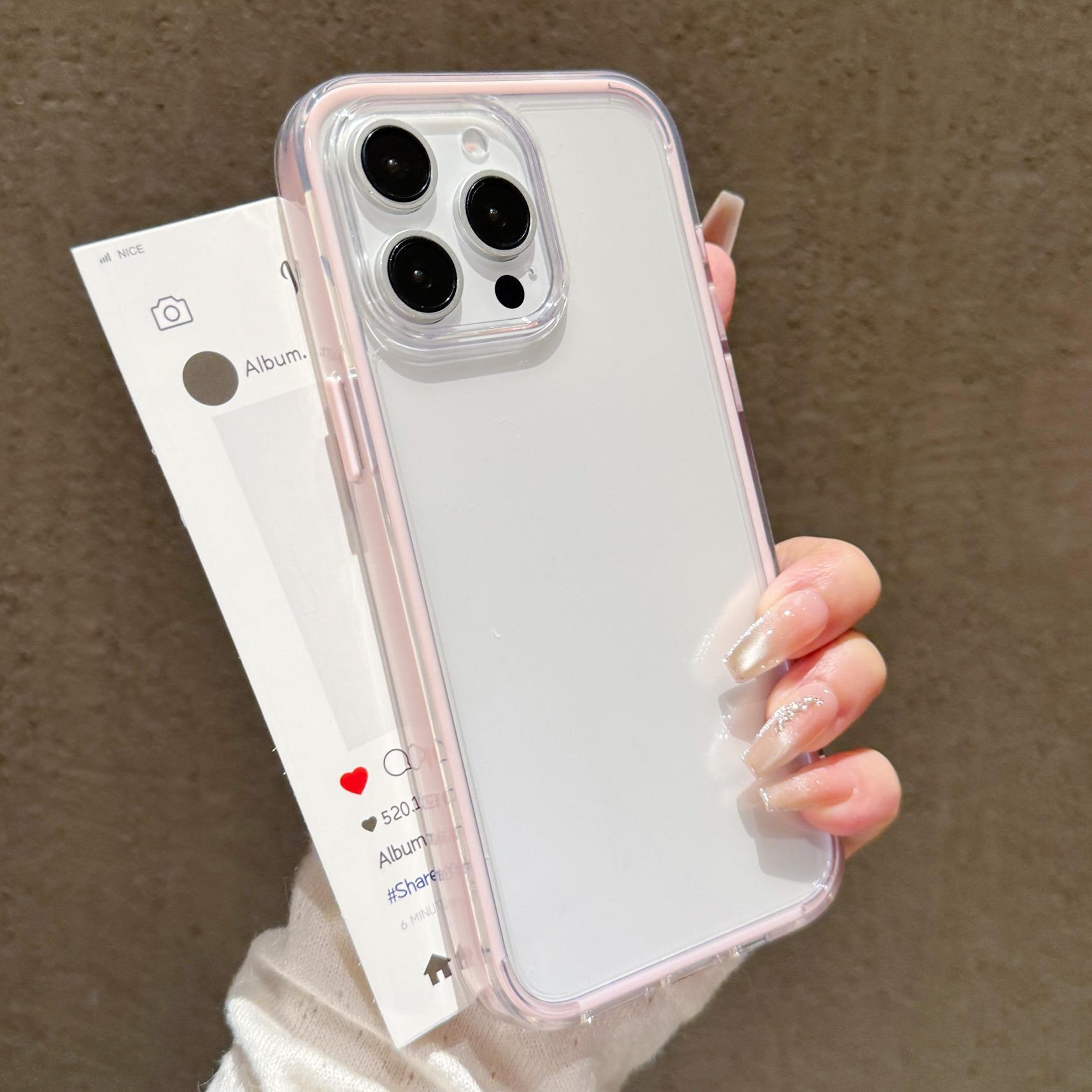 A stylish high-quality contrasted transparent anti-drop iPhone 15 smartphone case, made of soft rubber with transparent material, compatible with iPhone 17/17 Pro/17 Pro Max/16/16 Pro/16 Pro Max/13/13 Pro/13 Pro Max/12/12 Pro/12 Pro Max/11/11 Pro/11 Pro M
