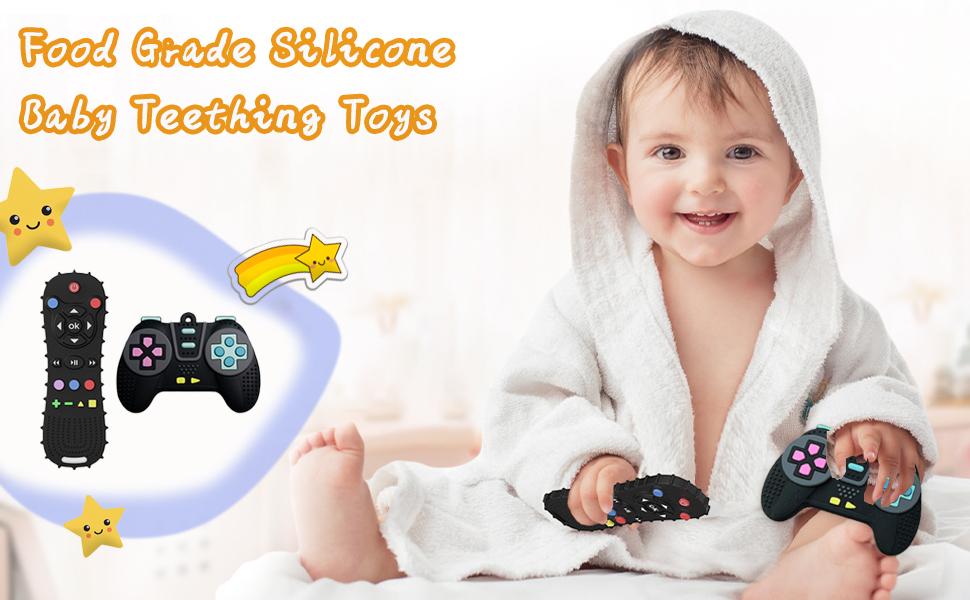 Baby Teething Toys Chew Toy,[BPA Free,CPC-Certified] Silicone Remote Control and Game Controller Teethers for Toddlers, Infants, Boys, Girls, Baby's Christmas Gift