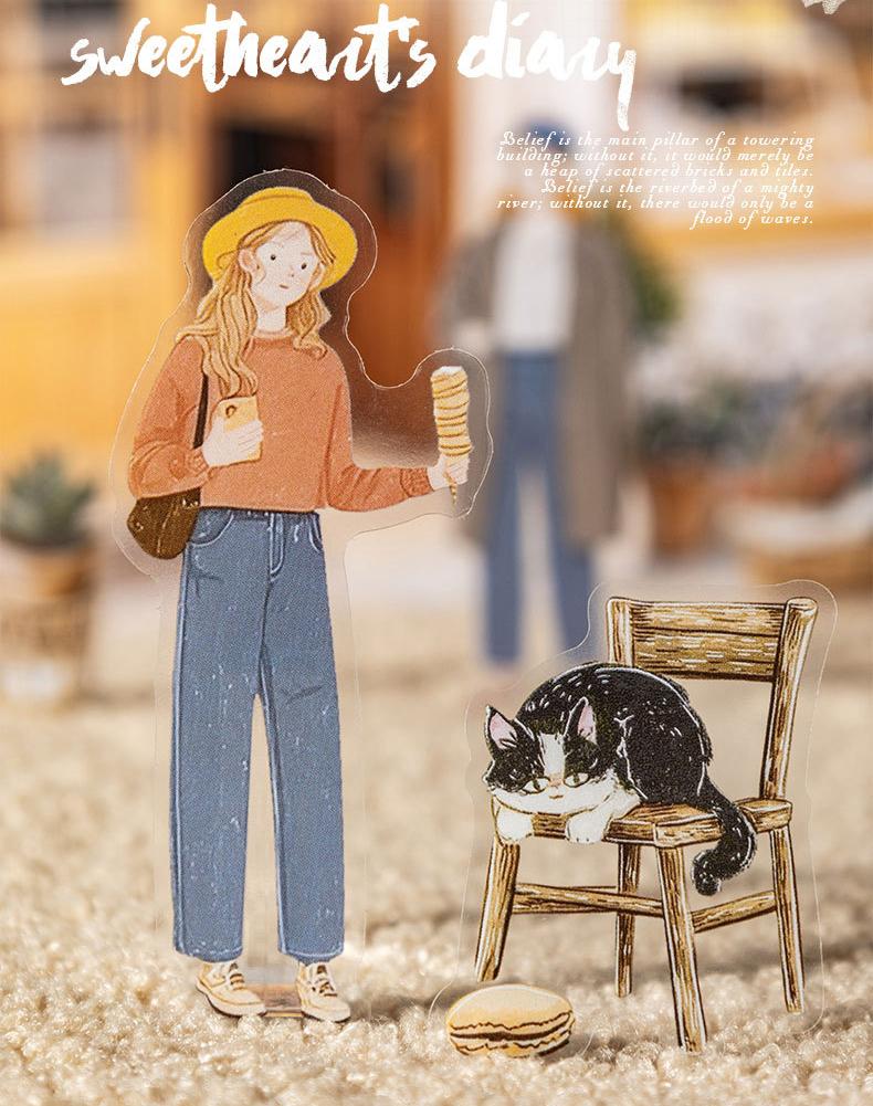 100 piece minimalist large sticker pack featuring characters, flowers, scene product patterns, minimalist style, PET waterproof material, self adhesive, DIY journal decoration, scrapbook notebook materials