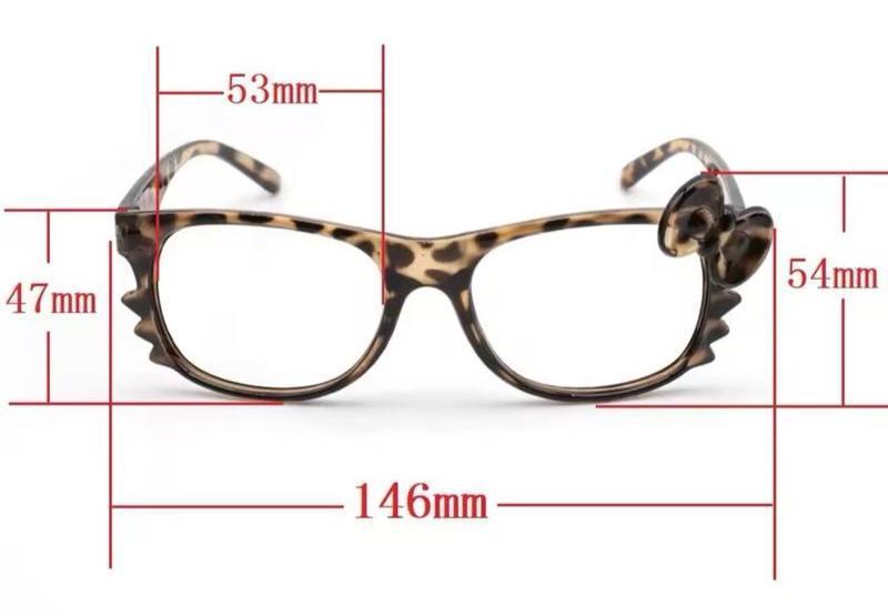 Kawaii Y2k Kitty Leopard Print Women's Glasses Trendy Decorative Accessorie Cute Fashion Cartoon Nerd Frame for Women No Lenses Full Rim Stylish Design Versatile Accessory lady baggy cardigan perfect holiday party favor thick plush green candlestick easy