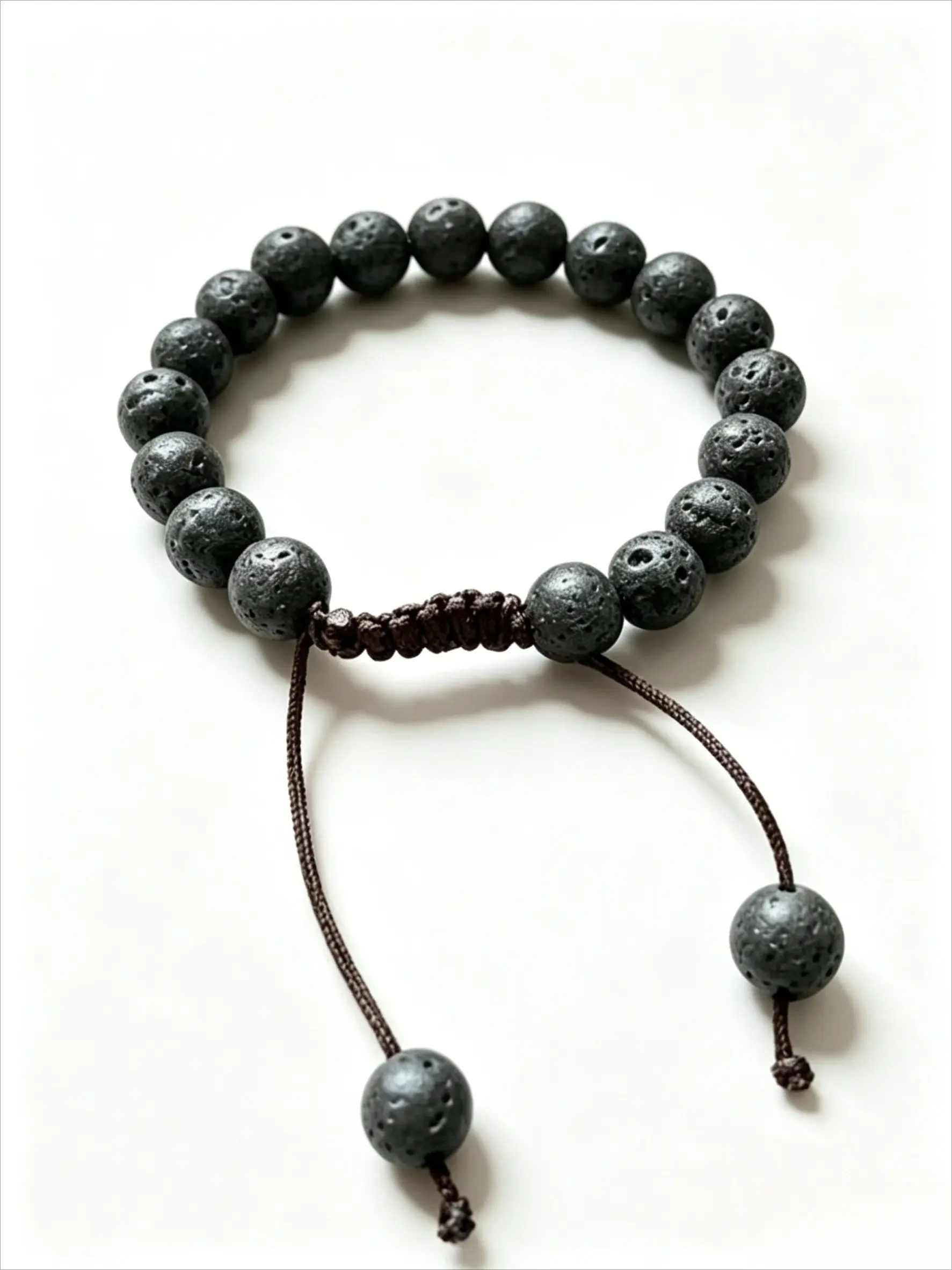 8mm Pore Volcanic Stone Bracelet, Absorbs Perfume & Essential Oils, Slow Release Fragrance, Retro Beaded Chain, All Seasons Wear