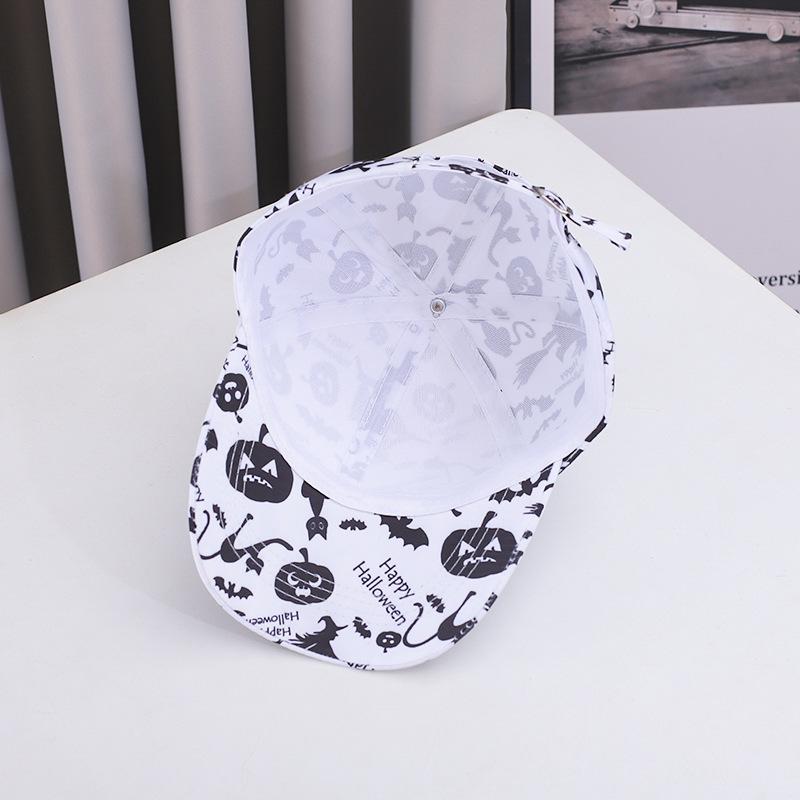 New cross-border Halloween baseball cap, outdoor casual sun hat for women, fashionable and versatile, popular printed duckbill cap