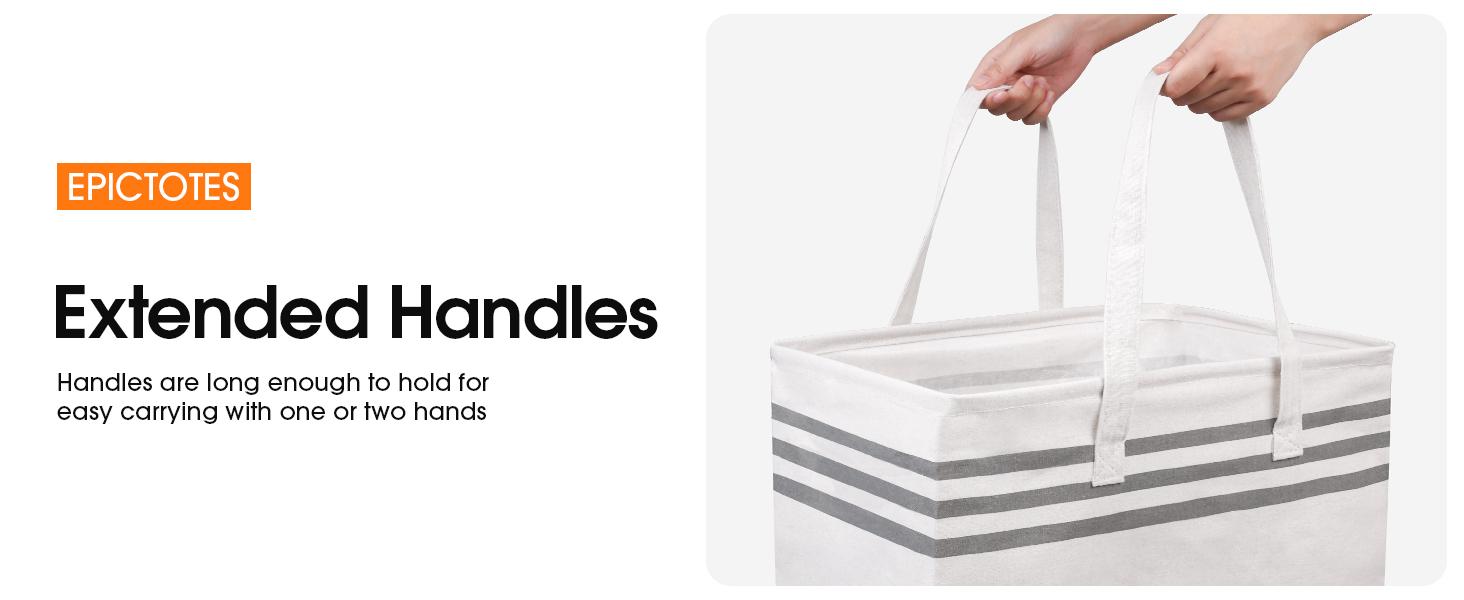 2 Pack Large Laundry Baskets, Laundry Hampers, Freestanding Waterproof Collapsible Clothes Bag with Extended & Reinforced Handles - Clothes Basket for Dorm, Bathroom, Home (Light Grey/75L)