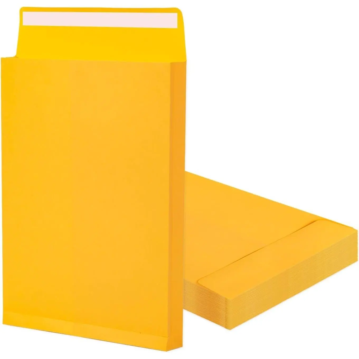 Manilla Envelopes 9x12, 180 GSM Heavyweight Expanding, Self Seal, Catalog Envelopes, Home, Office, Business Mailing and Storing, Yellow, 25 Pack