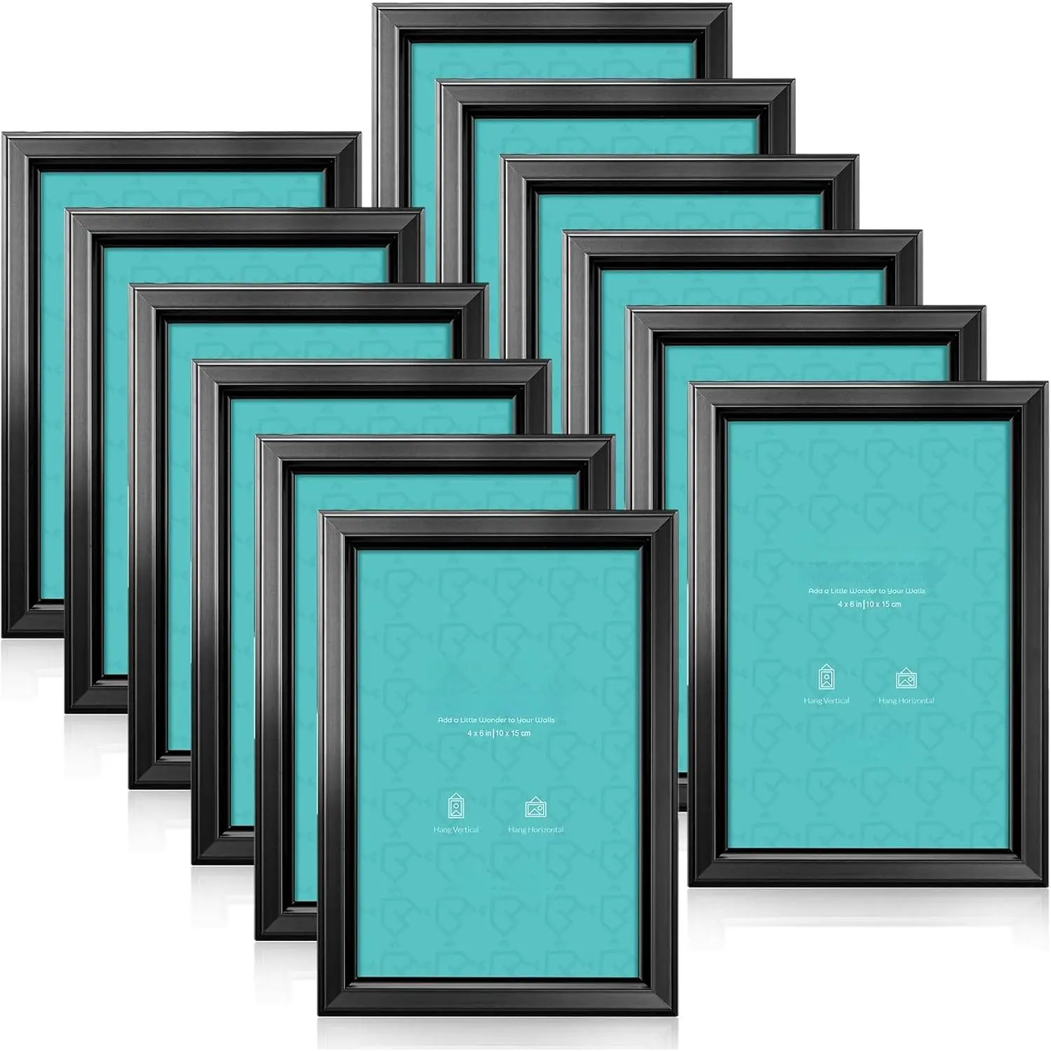 4x6 Picture Frames (12 Pack, Black) Simple Designed Photo Frame with High Definition Glass for Wall Mount & Table Top Display, Set of 12 Classic Collection
