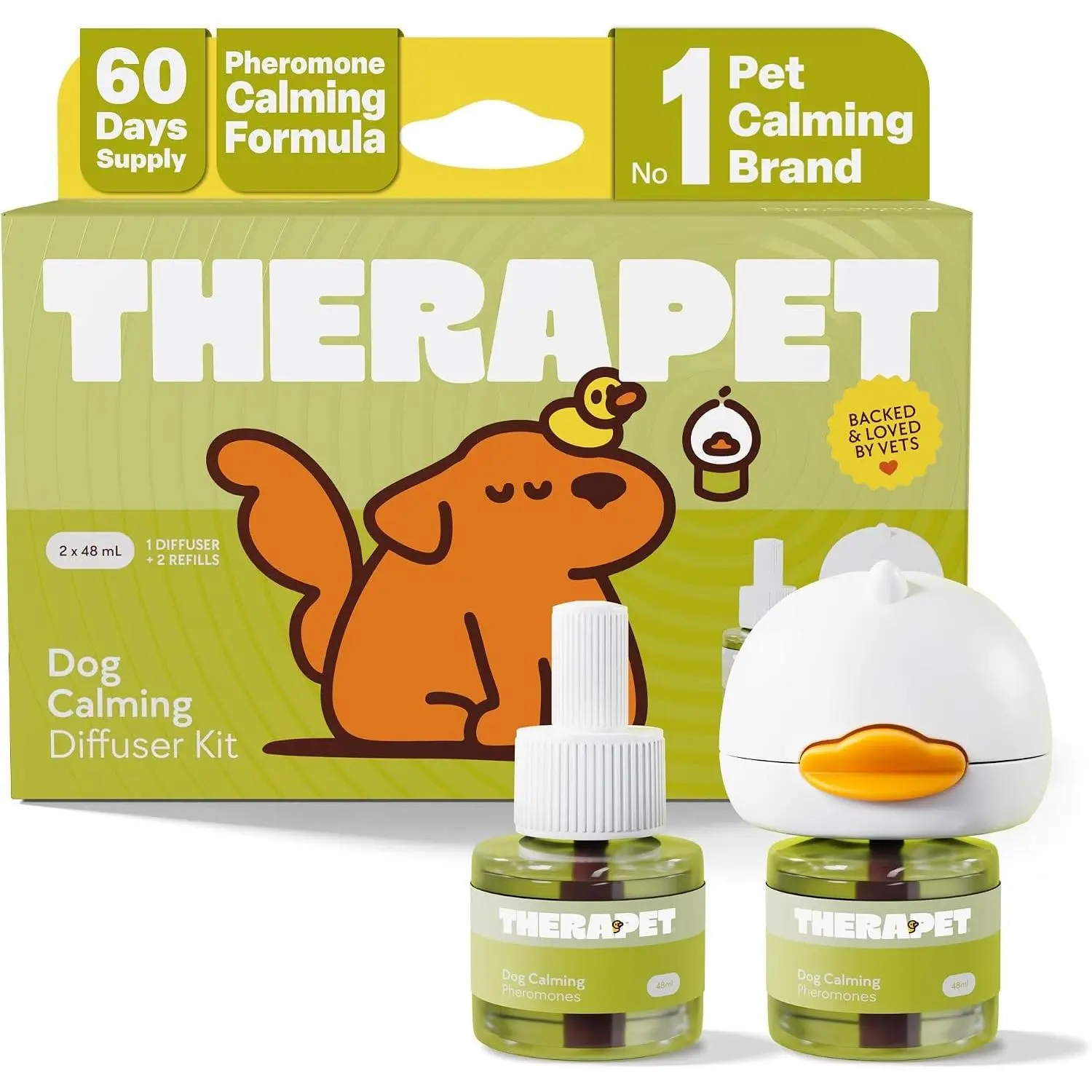 60-Day Dog Calming Diffuser Kit - Pheromone Diffuser for Stress, Destructive Behavior, Pee Accidents, Separation Anxiety, Barking, Aggression & Chewing - Refills Included