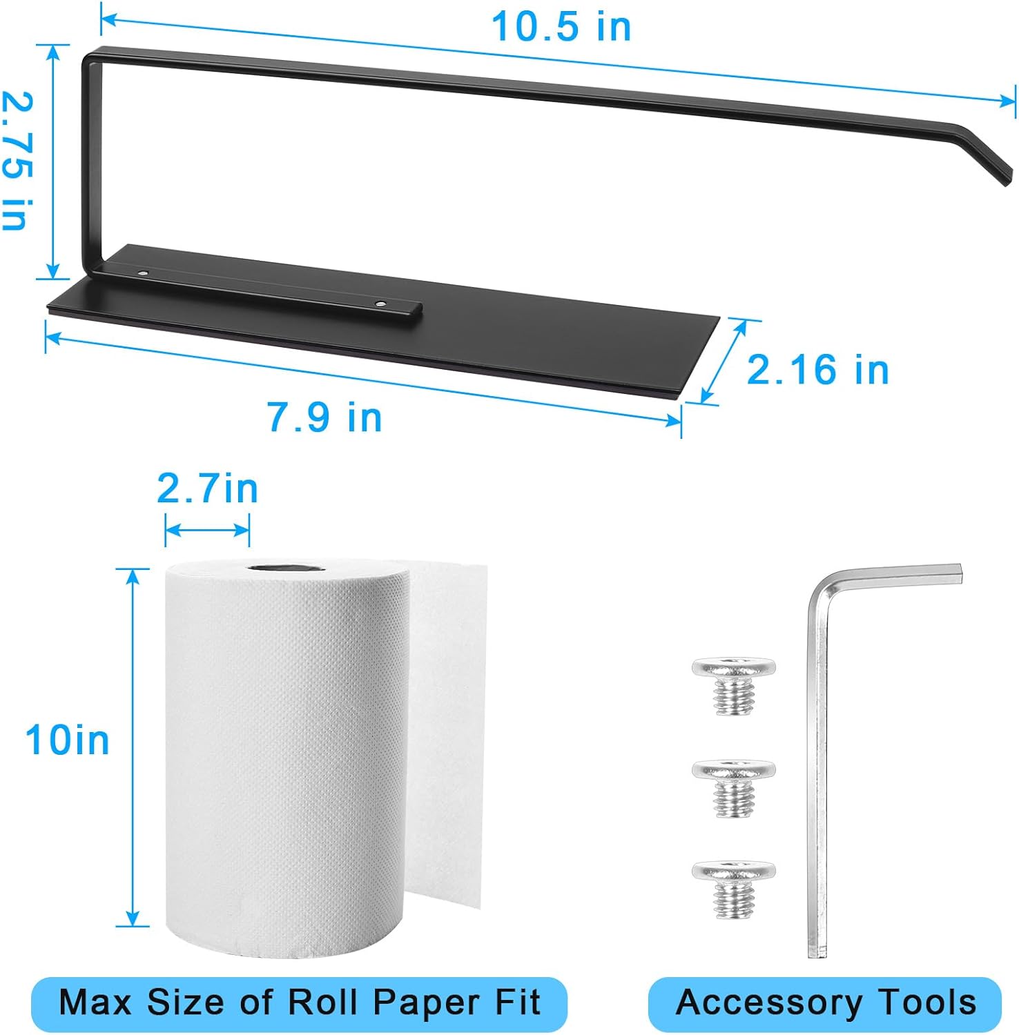 Magnetic Paper Towel Holder for Fridge, Toilet Paper Roll Holder Magnetic Paper Towel Rack Wall Mount Fridge Organizer for Paper Towels Rolls Bathroom Toilet Pantry RV Kitchen Organizers and Storage