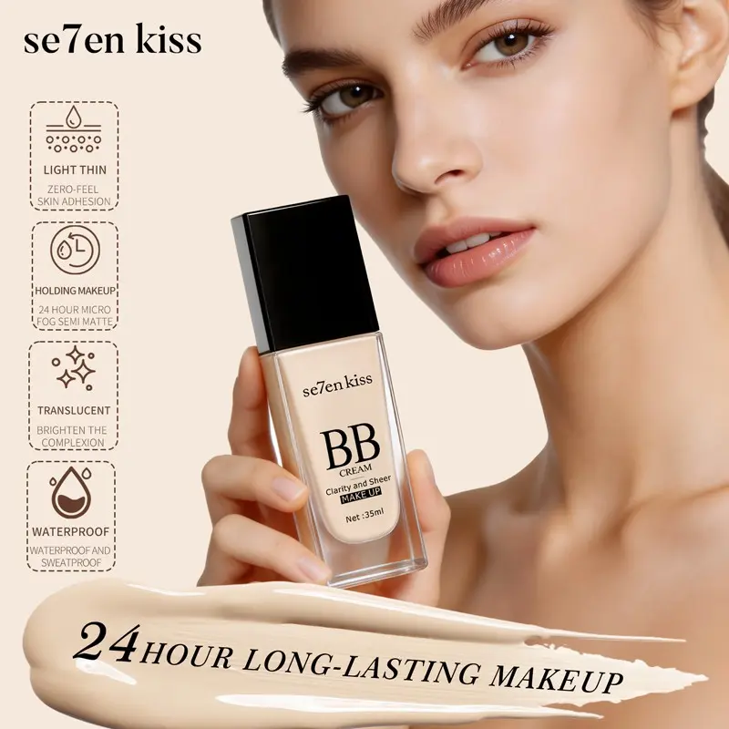 Hydrating Lightweight Bb Blur Cream 35ML, Moisturizing Long-Lasting Matte Foundation, Natural Skin Brightening, Non-Cakey, Suitable for All Skin Types