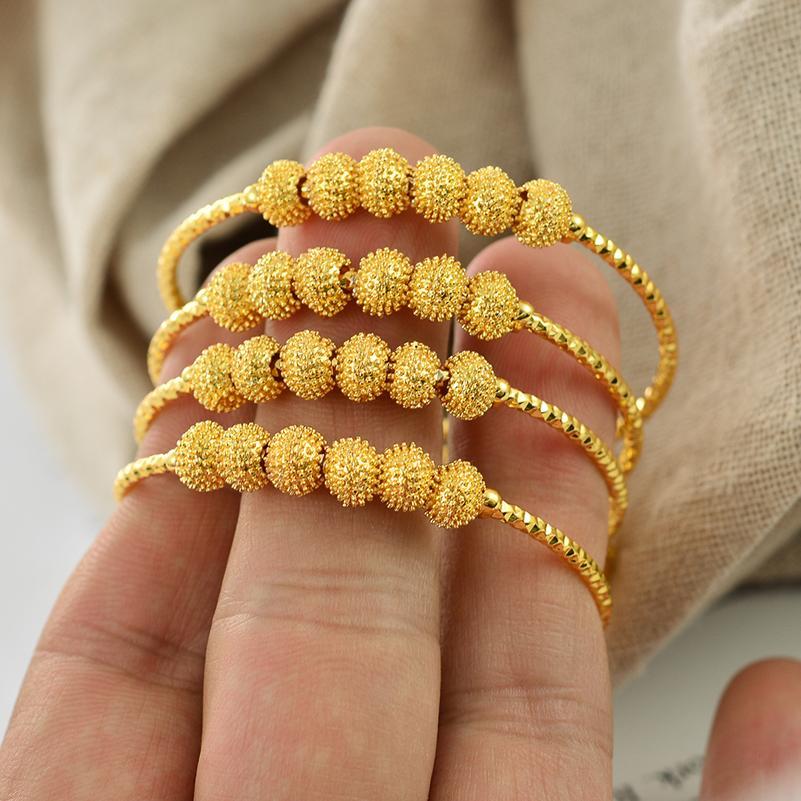 18k Gold Color Bangles For Baby Child Kids Ethiopian Bracelts Jewelry a Birthday Present  Habesha Party Bracelets