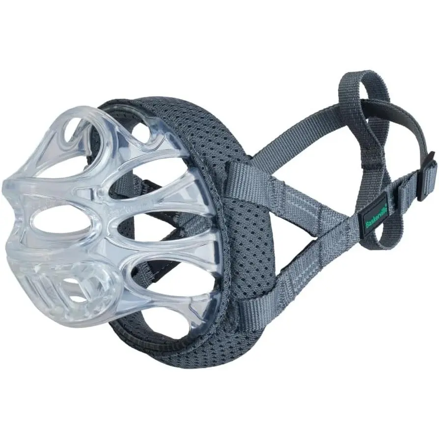 INVISA Basket Dog Muzzle | Size 2 | Patented Humane Design, Padded Nose Band, Dog can Pant and Drink, Prevents Biting and Scavenging. Muzzle for Small Dogs