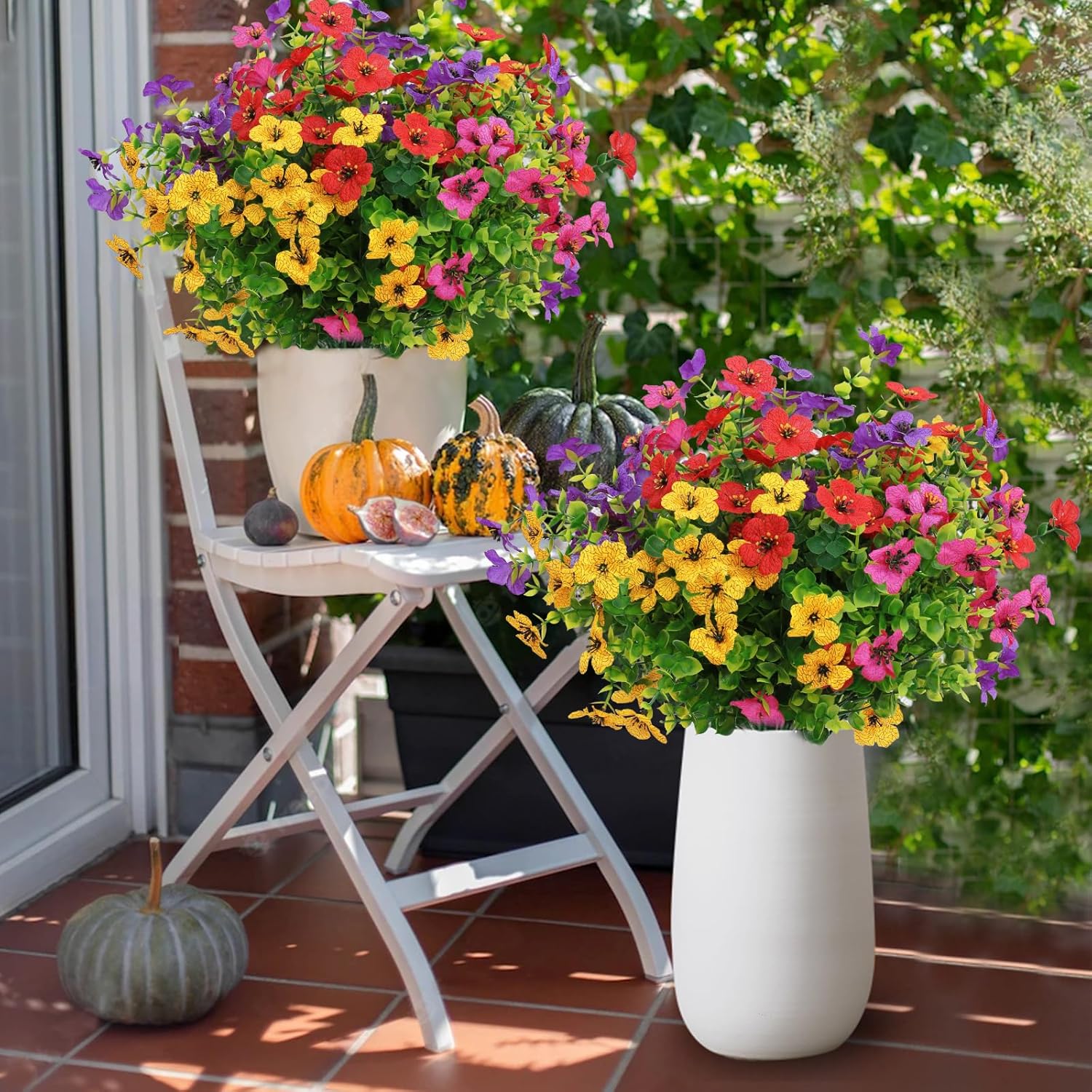 Artificial Eucalyptus Flower, 12pcs/set Colorful Faux Flower with Green Leaves, Decorative Flower for Home Living Room Bedroom Dining Room Wedding Party, Fruit, Lifelike Artificial Flower