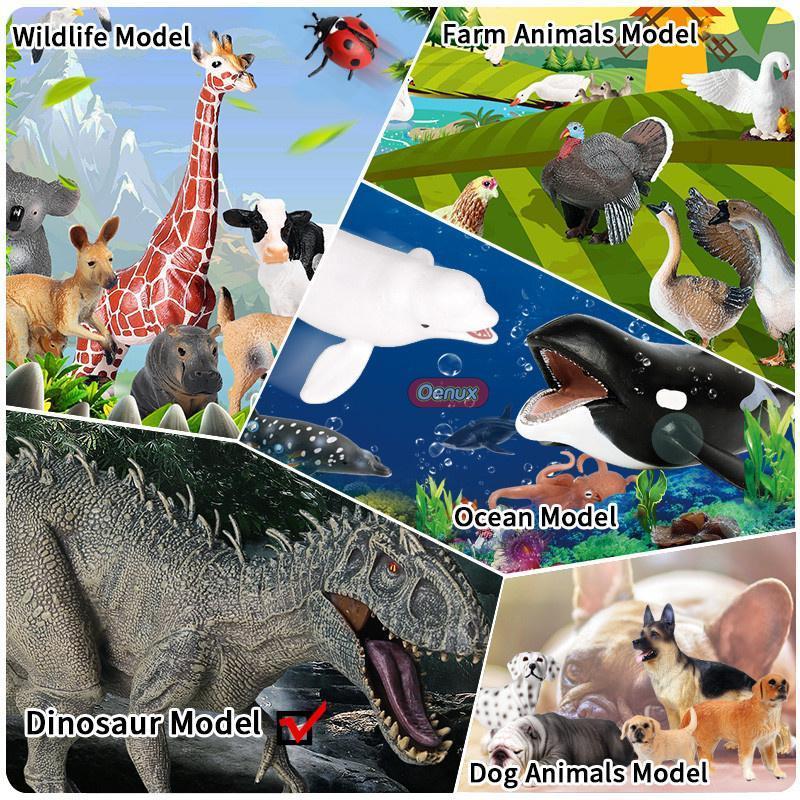 Oenux Jurassic Carnivorous Dilophosaurus Solid PVC Dinosaur Toy Action Figures Animal Model Collection Kids Gift