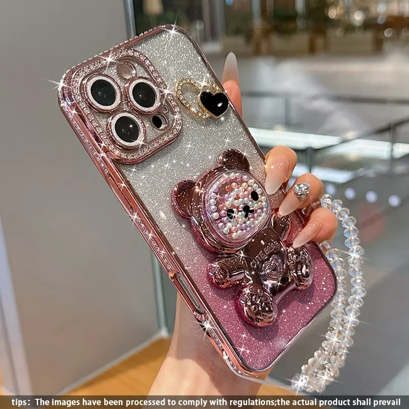 Anti-Drop Protective Phone Case Casing with Stand, Diamond Sparkle Design, Compatible with iPhone 17 Pro Max, 17, 17 Pro, 16 Pro Max, 15, 14, 13, 12 and 11 Accessories
