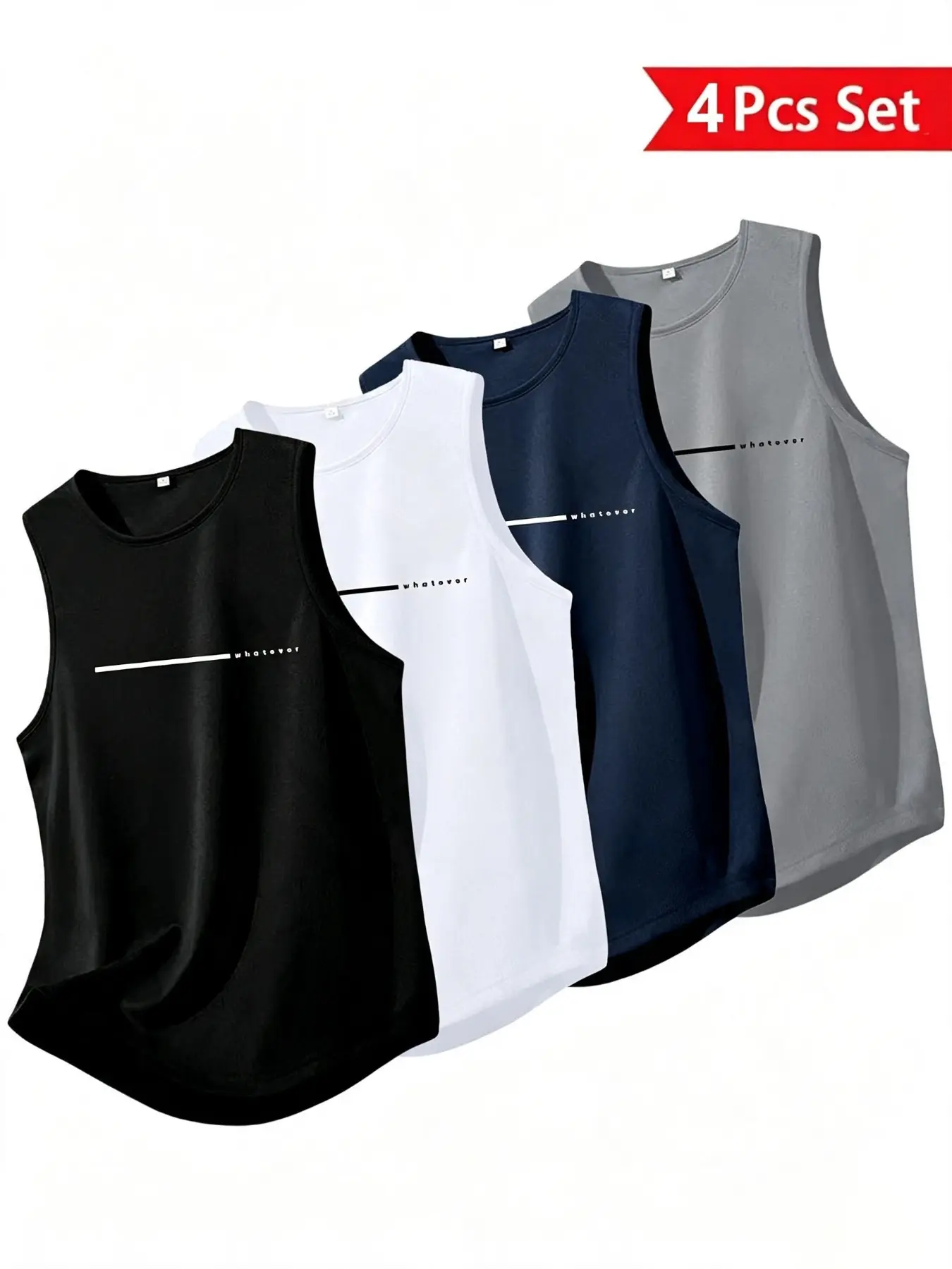 4-Pack Men's Sporty Vest, Quick-Dry Breathable, Lightweight Casual, Ideal for Gym, Running, Training, Hiking