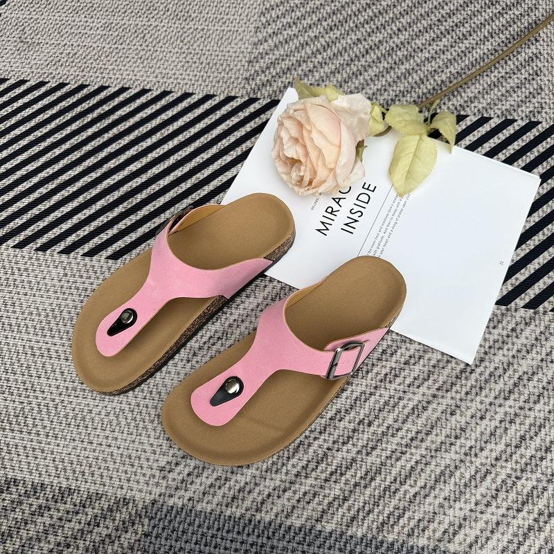2026 Flip-flops Slippers Mezzanine Large Size Slippers Ladies Cork Slippers Beach Slippers